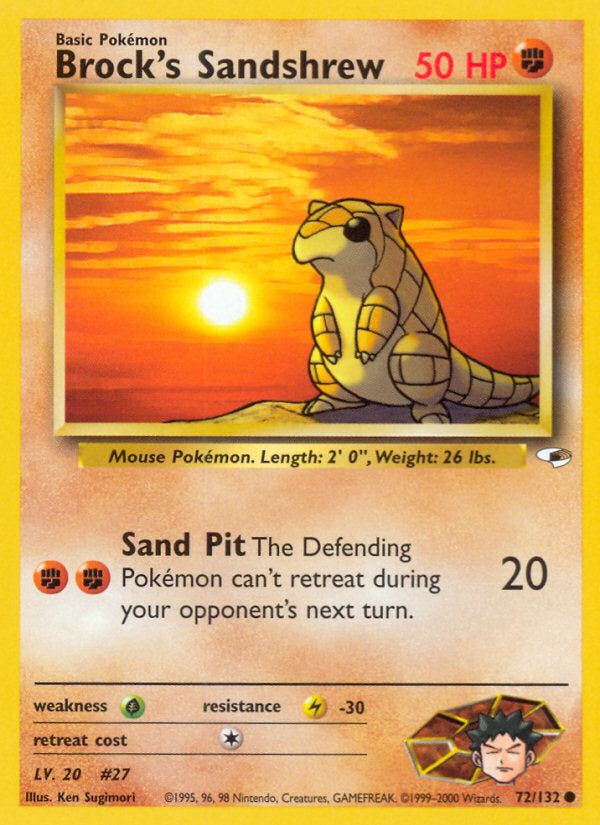 Gym Heroes Brock's Sandshrew #72/132 unlimited